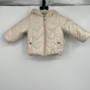 Rothschild Winter Coat Jacket cream cheetah print girls size 24 months